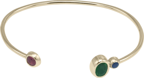 Gold bracelet with ruby, sapphire, and chrome diopside CANDIES (1)