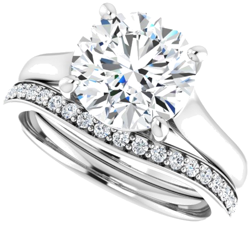 Sužadėtuvių Žiedas „Solitaire“ 14k white gold Round 8.8mm (10)