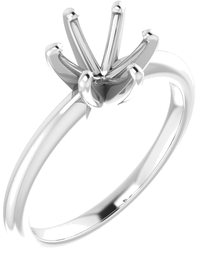 Sužadėtuvių Žiedas „Solitaire“ 585 Baltojo Aukso Round 7mm (1)