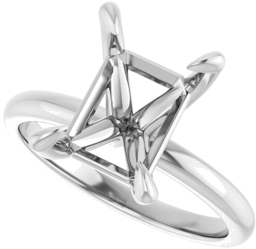 Sužadėtuvių Žiedas „Solitaire“ 14k white gold Emerald 10mm x 8mm (5)