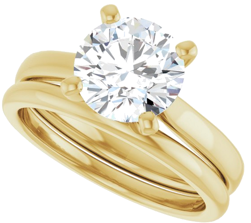 Sužadėtuvių Žiedas 18k yellow gold Round 8mm (10)