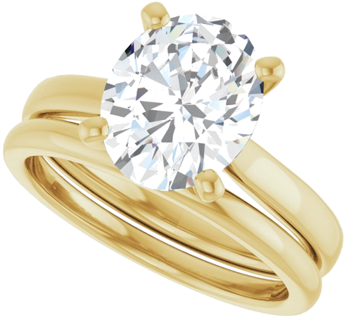 Sužadėtuvių Žiedas 10k yellow gold Oval 10mm x 8mm (10)