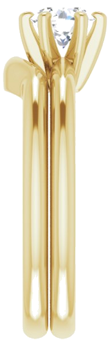 Sužadėtuvių Žiedas „Solitaire“ 10k yellow gold Round 5.2mm (9)