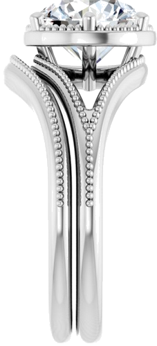 Sužadėtuvių Žiedas „Solitaire“ 14k white gold Round 8.2mm (9)