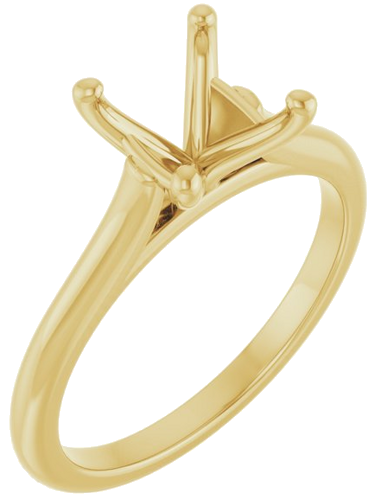 14K Yellow 8 mm Round Solitaire Engagement Ring Mounting (1)
