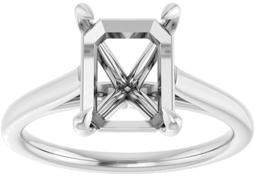 Sužadėtuvių Žiedas „Claw-Pong“ 14k white gold Emerald 9mm x 7mm (3)