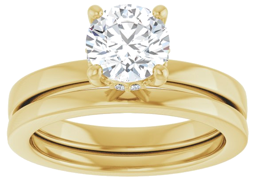 Sužadėtuvių Žiedas „Hidden Halo-Style“ 14k yellow gold Round 6.5mm (8)