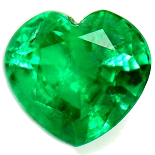 0.63 carat GREEN Heart Smaragdas (1)