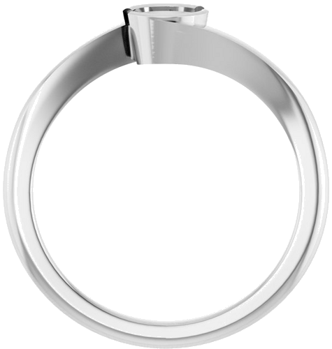 Sužadėtuvių Žiedas „Half-Bezel Solitaire“ 14k white gold Round 4.4mm (2)