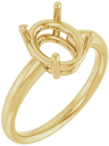 Sužadėtuvių Žiedas „Solitaire“ 585 Geltonojo Aukso Oval 10mm x 8mm (1)