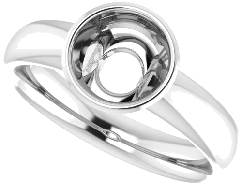 Sužadėtuvių Žiedas „Bezel-Set Solitaire“ 14k white gold Round 7mm (5)
