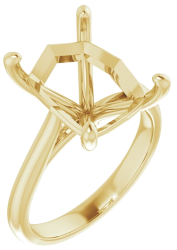 Sužadėtuvių Žiedas „Solitaire“ 14k yellow gold Emerald 12mm x 10mm (1)