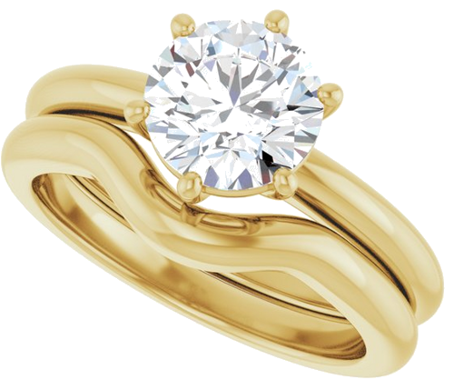 Sužadėtuvių Žiedas 14k yellow gold Round 7.4mm (10)