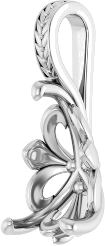 Pakabukas „Floral-Inspired Solitaire“ 14k white gold Pear 12mm x 8mm (2)