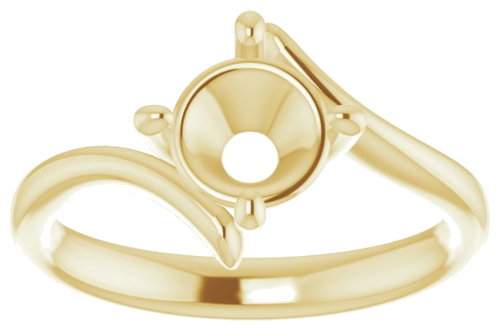 14K Yellow  7 mm Round Solitaire Engagement Ring Mounting (3)