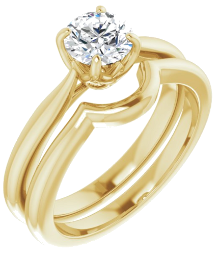 Sužadėtuvių Žiedas „Solitaire“ 14k yellow gold Round 5.8mm (6)