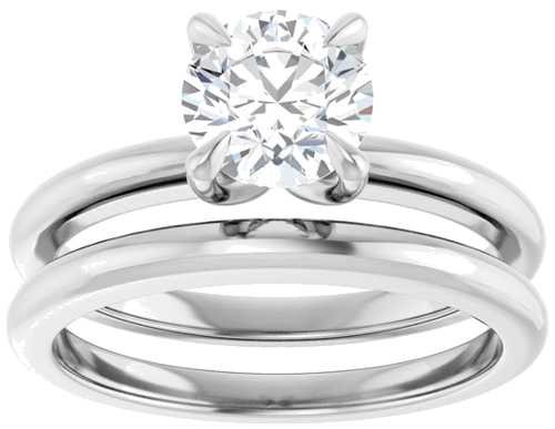 14K White 6.5 mm Round Solitaire Engagement Ring Mounting (8)