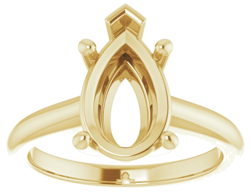 Sužadėtuvių Žiedas „V-End Prong“ 14k yellow gold Pear 12mm x 8mm (3)