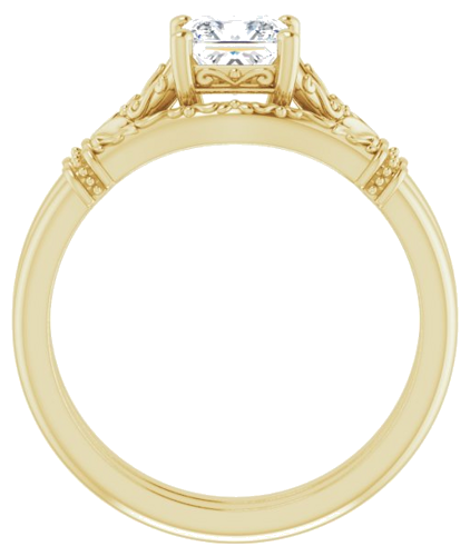 Sužadėtuvių Žiedas „Sculptural“ 14k yellow gold Square 5mm (7)