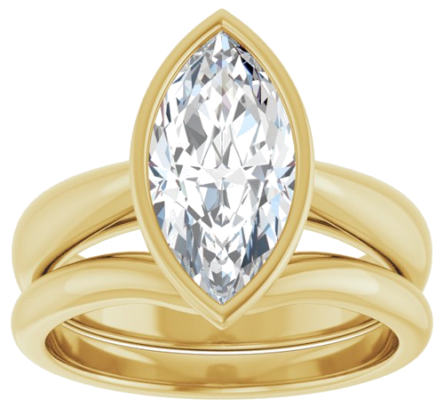 Sužadėtuvių Žiedas „Bezel-Set Solitaire“ 14k yellow gold Marquise 13mm x 6.5mm (8)