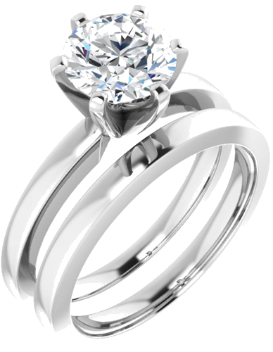 14K White 7.4 mm Round Solitaire Engagement Ring Mounting (6)