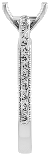 Sužadėtuvių Žiedas „Solitaire Sculptural“ 14k white gold Oval 10mm x 8mm (4)