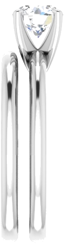 18K White  6 mm Round Solitaire Engagement Ring Mounting (9)