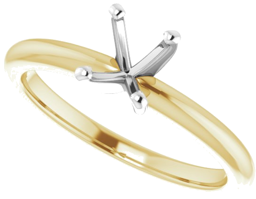 14K Yellow   White  7x5 mm Oval Solitaire Engagement Ring Mounting (5)