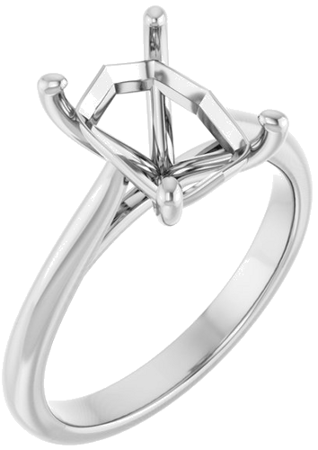 Sužadėtuvių Žiedas „Solitaire“ 925 Sidabro Emerald 9mm x 7mm (1)