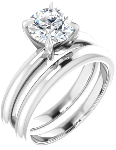 14K White 7 mm Round Solitaire Engagement Ring Mounting (6)