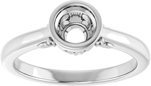 14K White 5.2 mm Round Solitaire Engagement Ring Mounting (3)