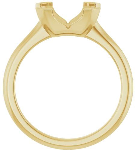 14K Yellow 9x7 mm Emerald Solitaire Engagement Ring Mounting (2)