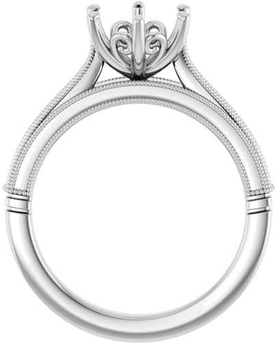 Sužadėtuvių Žiedas „Solitaire“ 585 Baltojo Aukso Round 8mm (2)