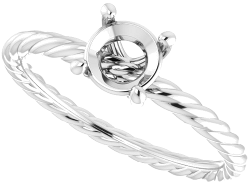 14K White 5.8 mm Round Solitaire Engagement Ring Mounting (5)