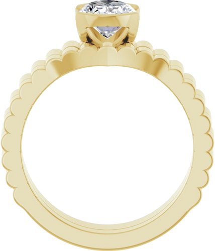 Sužadėtuvių Žiedas „Half-Bezel Solitaire“ 14k yellow gold Oval 8mm x 6mm (7)