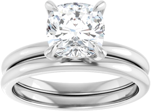 Platinum  7x7 mm Cushion Solitaire Engagement Ring Mounting (8)