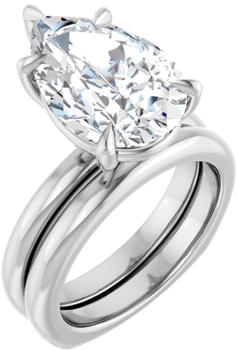 Sužadėtuvių Žiedas „Claw-Prong Euro Shank“ 14k white gold Pear 15mm x 10mm (6)