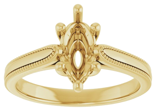Sužadėtuvių Žiedas „Solitaire“ 14k yellow gold Marquise 10mm x 5mm (3)