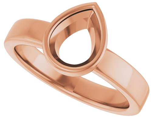 Sužadėtuvių Žiedas „Bezel-Set Solitaire“ 14k rose gold Pear 8mm x 6mm (5)