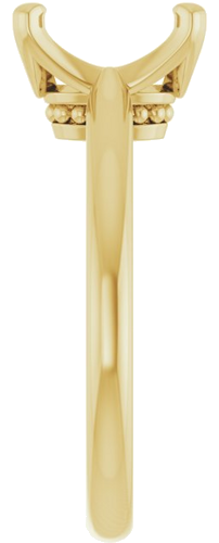 14K Yellow 8x6 mm Emerald Solitaire Engagement Ring Mounting (4)