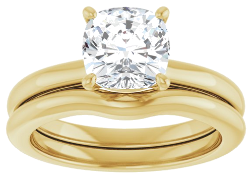 Sužadėtuvių Žiedas „Solitaire“ 18k yellow gold Cushion 7mm (8)