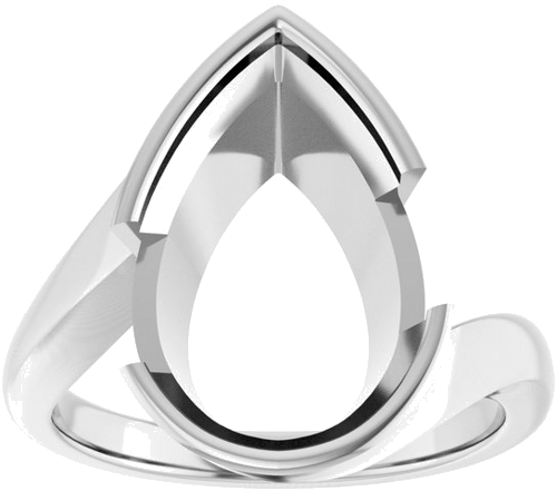 Sužadėtuvių Žiedas „Half-Bezel Solitaire“ 925 Sidabro Pear 15mm x 10mm (3)