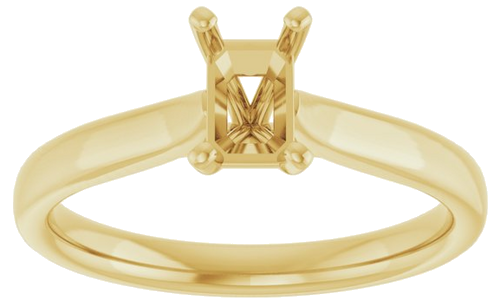 Sužadėtuvių Žiedas „Solitaire“ 585 Geltonojo Aukso Emerald 6mm x 4mm (3)