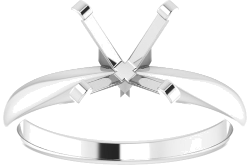 14K White 6 x 6 mm Square Solitaire Engagement Ring Mounting (3)