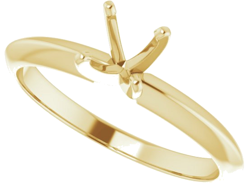 14K Yellow 5-5.3 mm Round 4-Prong Light Solitaire Ring Mounting (5)