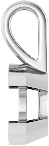 Pakabukas „Half-Bezel Solitaire Charm“ 14k white gold Round 9mm (3)