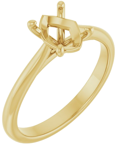 Sužadėtuvių Žiedas „Solitaire“ 417 Geltonojo Aukso Oval 8mm x 6mm (1)