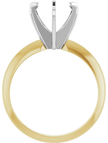 14K Yellow White 8.2 mm Round Engagement Ring Mounting (2)