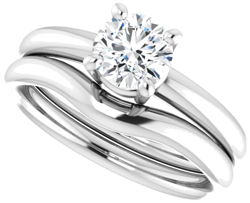 Sužadėtuvių Žiedas „Solitaire“ 14k white gold Round 5.8mm (10)