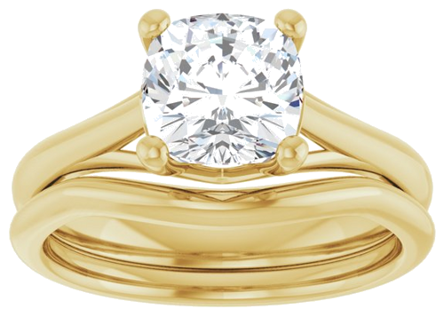 Sužadėtuvių Žiedas „Solitaire“ 14k yellow gold Cushion 7mm (8)